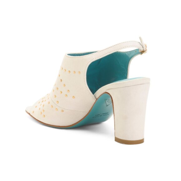 VALENTINA RANGONI DUST Made In Italy Leather Caleb Peep Toe Heels - Picture 2 of 2